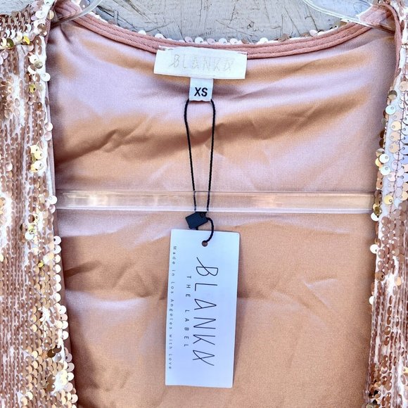 NWT Blanka The Label Rise Gold Sequin Open Front Duster Jacket XS - Picture 4 of 7